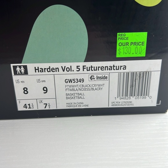 Mens Adidas Harden Vol. 5 Futurenatural Polka Dot Running Athletic Sneakers Sz 8 - Picture 9 of 9